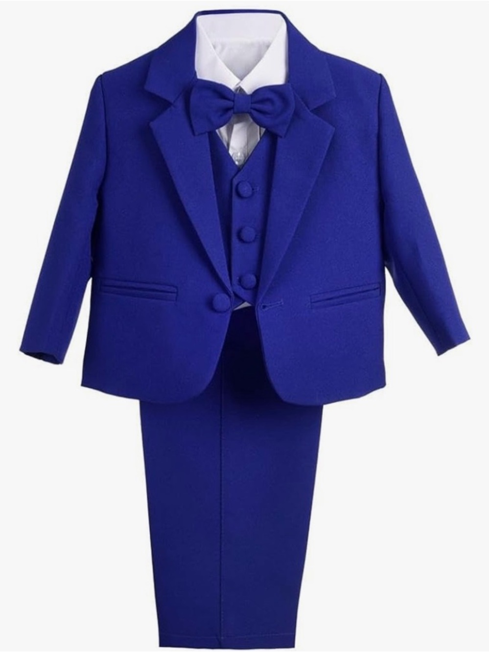 Boys Royal Blue 3-Piece Suit with Bow Tie